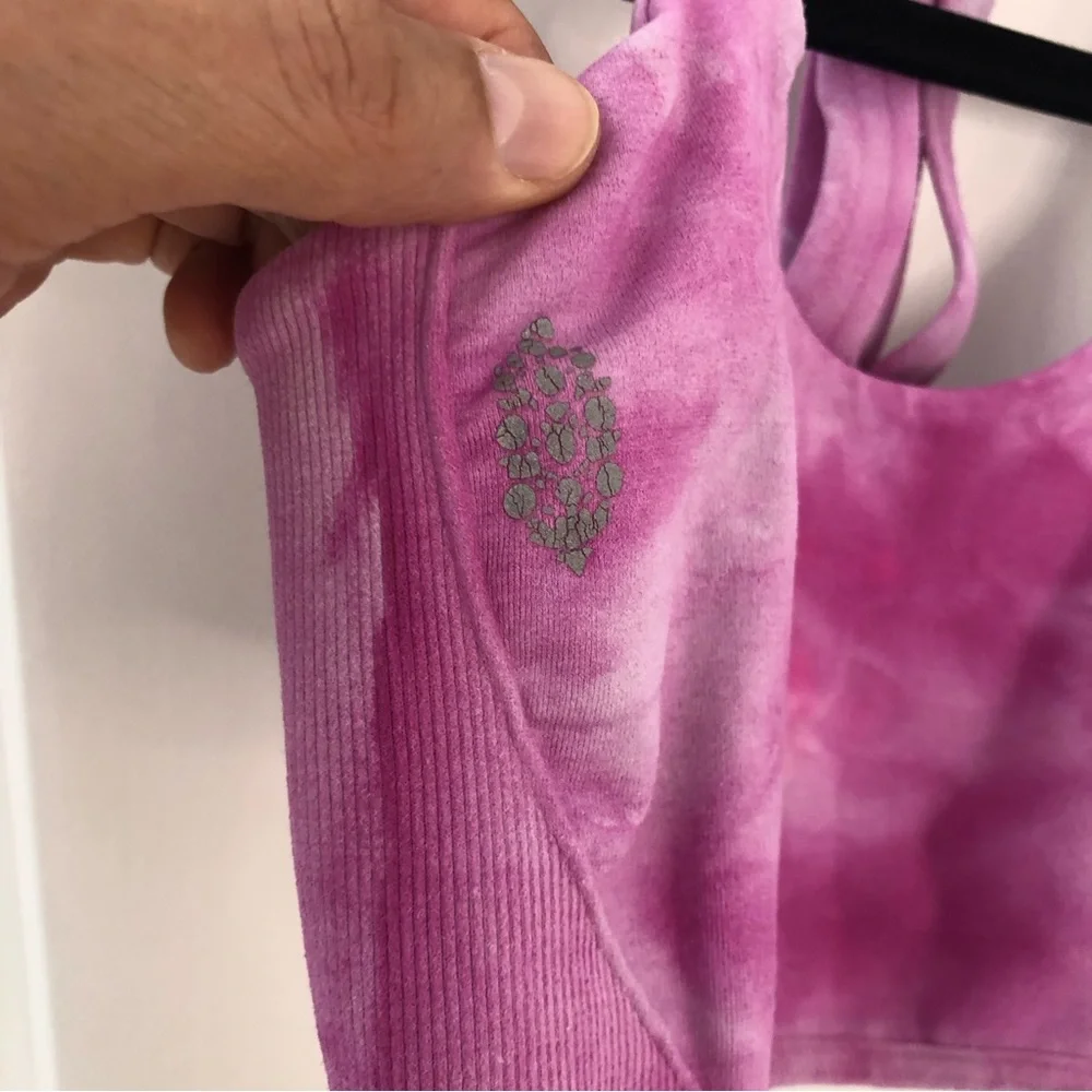 Free People Movement Pink Tie Dye Seamless On The Radar Sports Bra XS - Picture 8 of 13